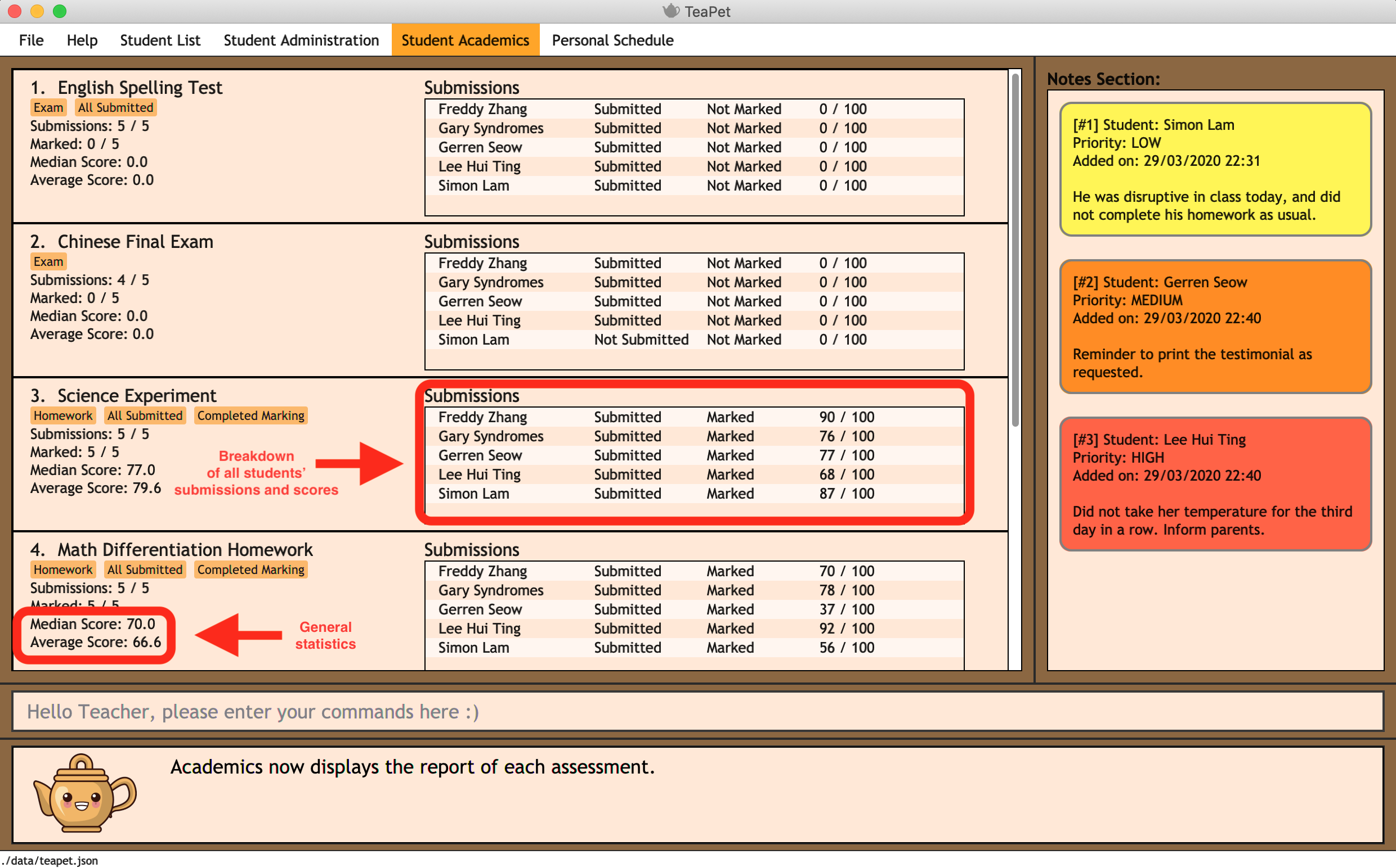 academics report view